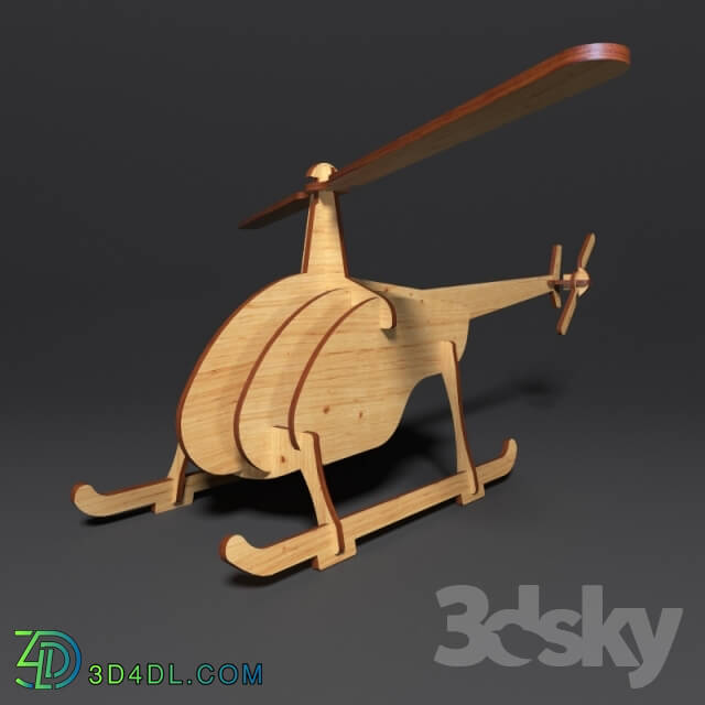 Toy - Wooden designer _quot_Helicopter_quot_