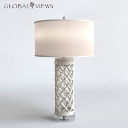 Table lamp - Global Views Lighting Arabesque Round Marble Table Lamp 