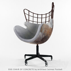 Arm chair - EGG CHAIR OF CONCRETE by architect Solmaz Fooladi 