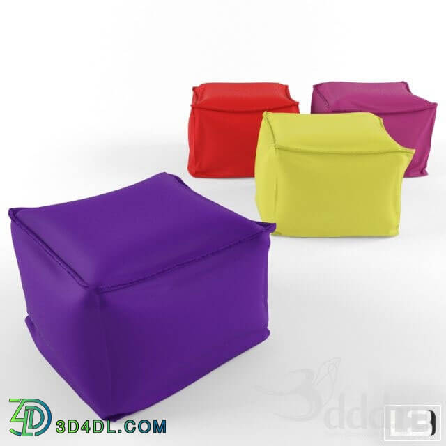 Other soft seating - Colour square poufs