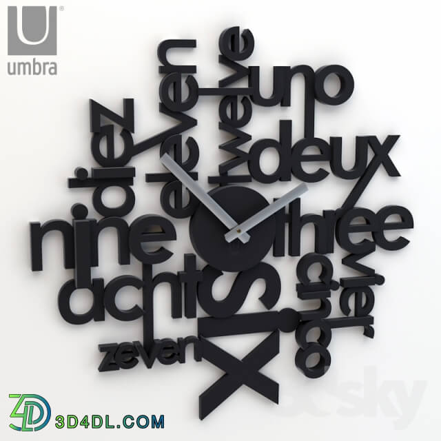 Other decorative objects - Wall clock black lingua