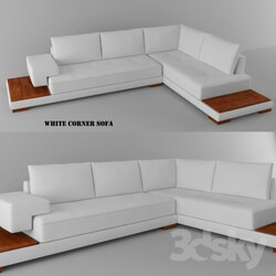 Sofa - White Corner Sofa 