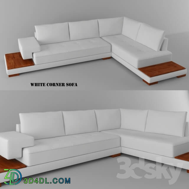 Sofa - White Corner Sofa