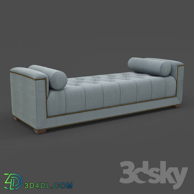 Other soft seating - OM Couch Fratelli Barri MESTRE in the finish of mahogany veneer _Mahogany C__ cloth gray-blue matting _ART62799-col. 12__ FB.LG.MES.320