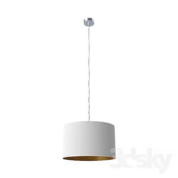 Ceiling light - 95044 PASTERI suspension_ 1х60W _E27__ Ø380_ nickel matt _ textile_ white_ copper 