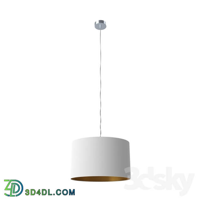 Ceiling light - 95044 PASTERI suspension_ 1х60W _E27__ Ø380_ nickel matt _ textile_ white_ copper