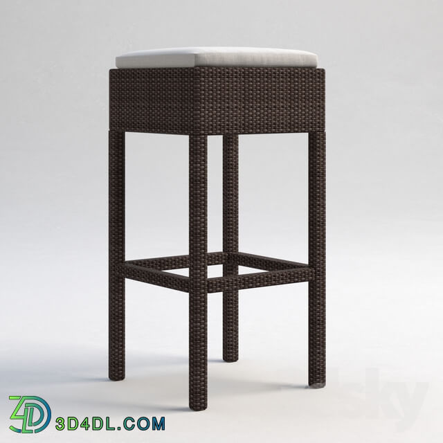 Table _ Chair - Wicker Rattan Outdoor Bistro Table and Stool Set