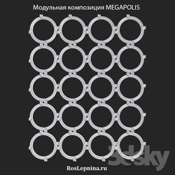 Decorative plaster - OM Modular composition MEGAPOLIS from RosLepnina 