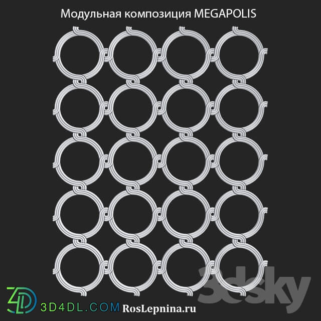 Decorative plaster - OM Modular composition MEGAPOLIS from RosLepnina