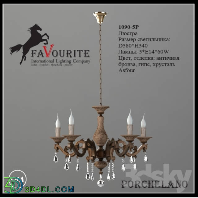 Ceiling light - Favourite 1090-5 light chandelier