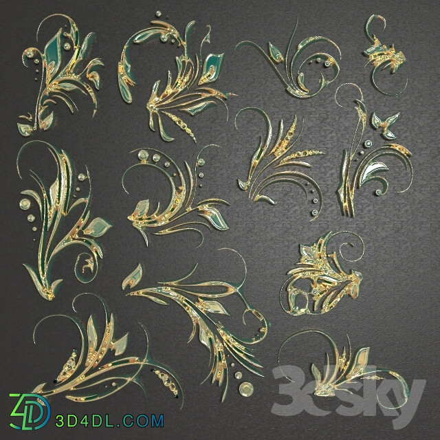 Decorative plaster - Decorative Ornament collect_012 piece