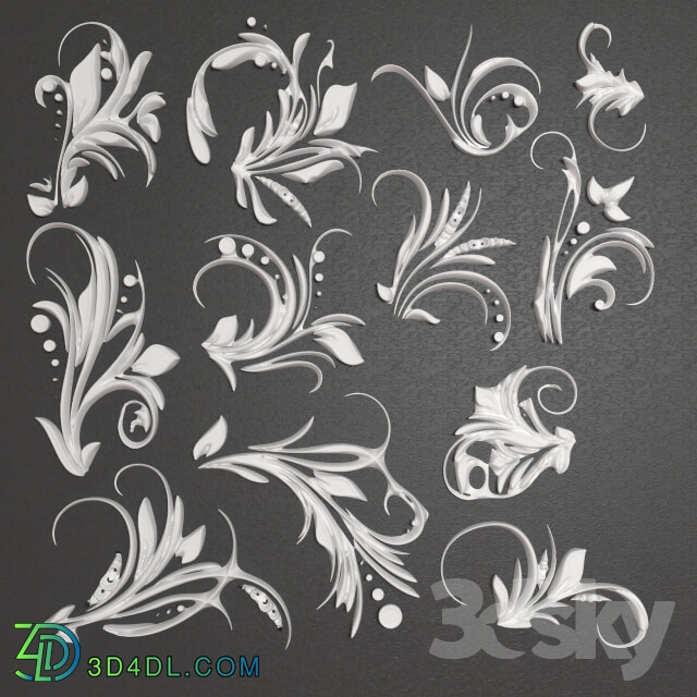 Decorative plaster - Decorative Ornament collect_012 piece