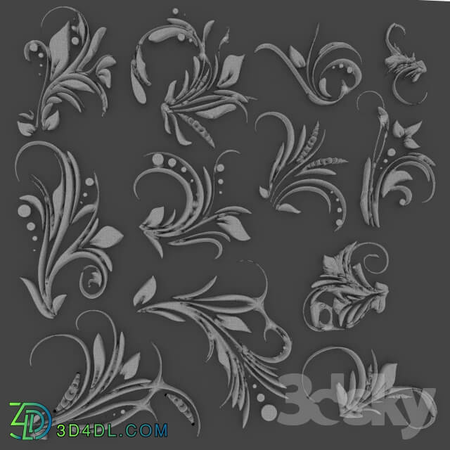 Decorative plaster - Decorative Ornament collect_012 piece