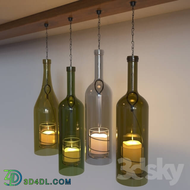 Other decorative objects - bottles with candles