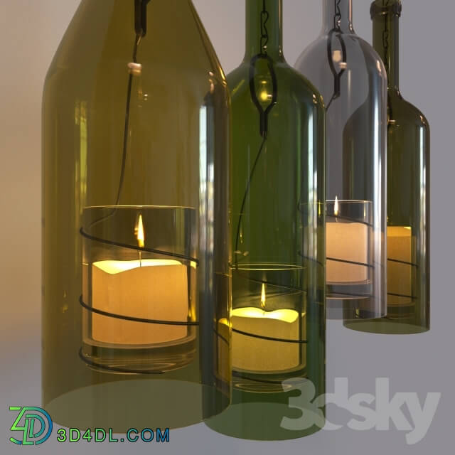 Other decorative objects - bottles with candles