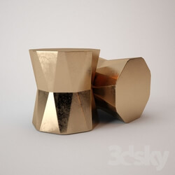 Table - Faceted Ceramic Side Table 