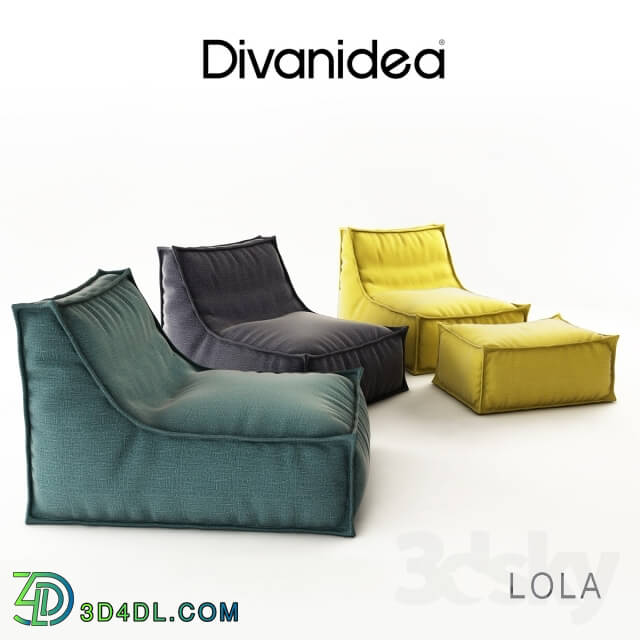 Arm chair - Armchair and pouf Divanidea_ Lola