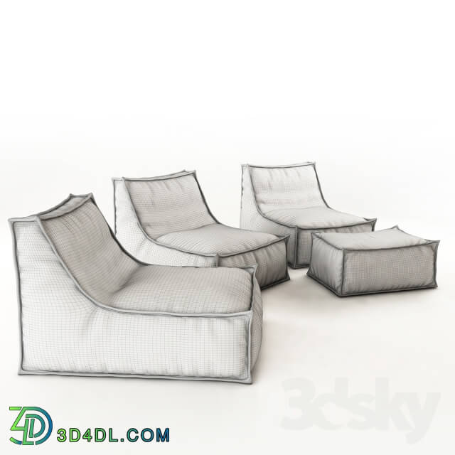 Arm chair - Armchair and pouf Divanidea_ Lola