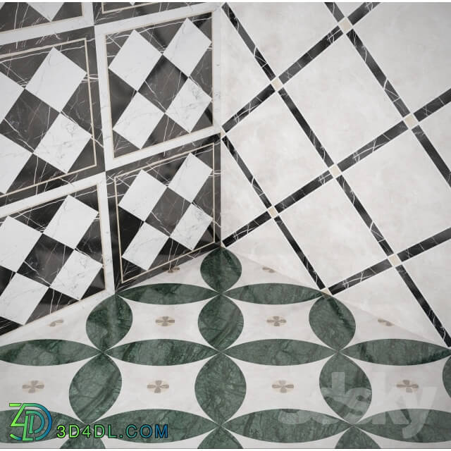 Tile - Decorative marble slabs on the floor 80x80cm