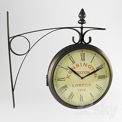Other decorative objects - Bilateral Wall Clock Old London Station from KARE 