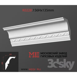 Decorative plaster - Cornices patterned plaster moldings K0228.156Nx135mm 