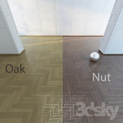 Other decorative objects - Parquet_ double herringbone. Oak and walnut. 