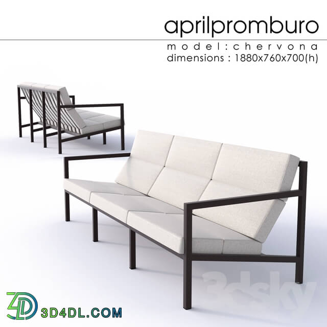 Sofa - _OM_ Aprilpromburo Chervona 3-seat sofa
