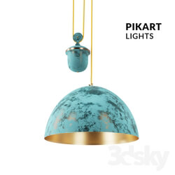 Ceiling light - Suspension brass hemisphere with counterweight ART. 5415 by Pikartlights 