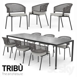 Table _ Chair - TRIBU Contour Armchair and ILLUM table 