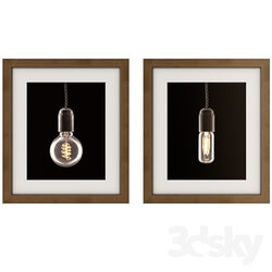 Frame - Framed Giclée Assorted Edison Bulb Wall Art 