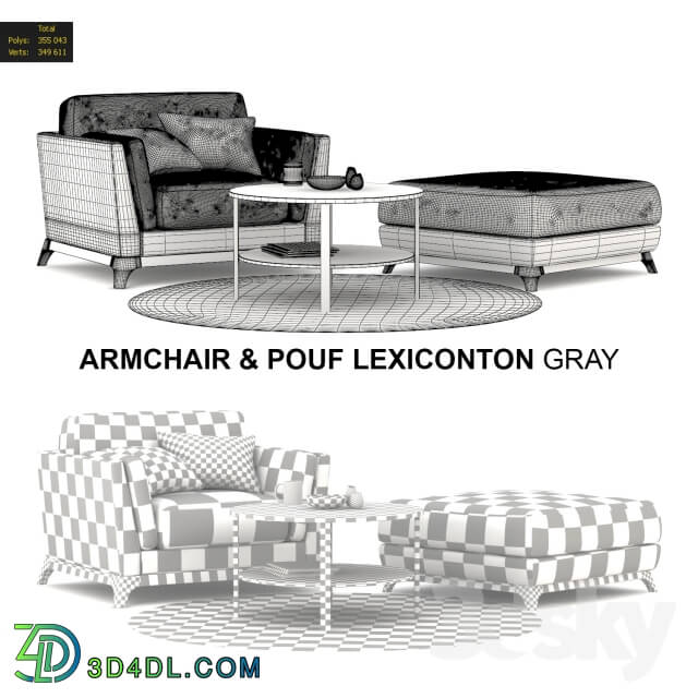 Arm chair - Armchair _ Pouf Lexiconton GRAY