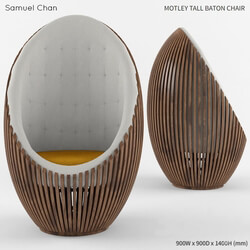 Arm chair - Motley Tall Baton Chair by Samuel Chan 