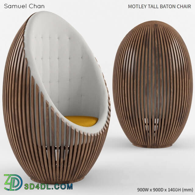 Arm chair - Motley Tall Baton Chair by Samuel Chan