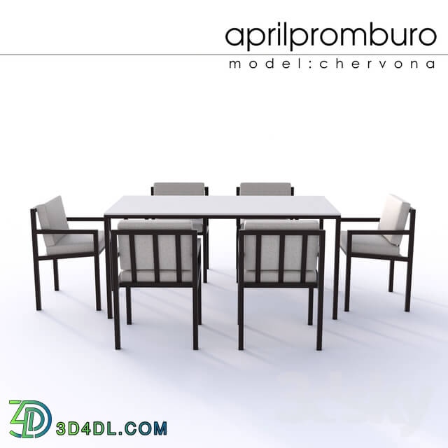 Table _ Chair - _OM_ Aprilpromburo Chervona dining set