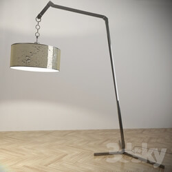 Floor lamp - Modern floor lamp with old copper lampshade 