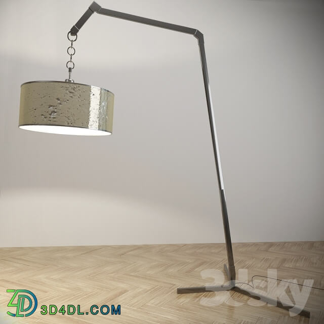 Floor lamp - Modern floor lamp with old copper lampshade