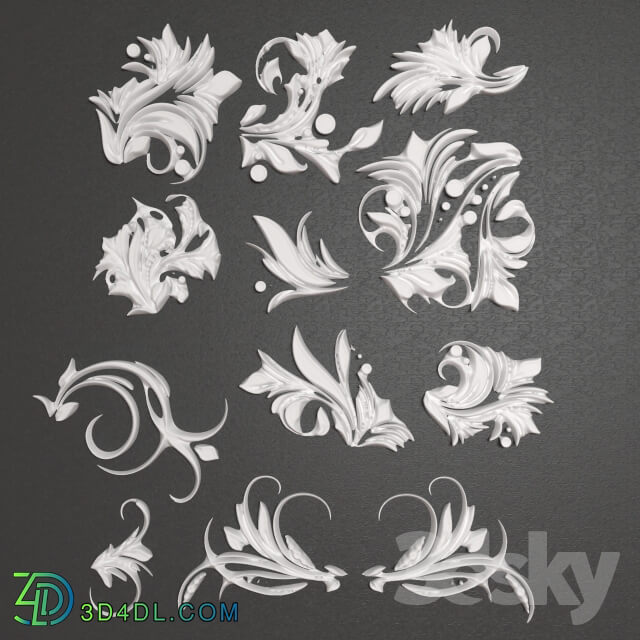 Decorative plaster - Decorative Ornament collect_012 piece