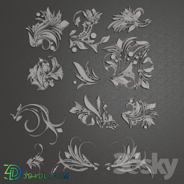 Decorative plaster - Decorative Ornament collect_012 piece