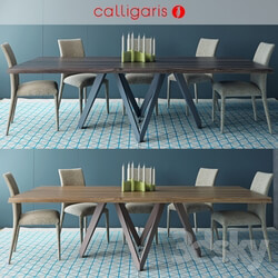 Table _ Chair - Calligaris table CARTESIO Table_ANÄIS Chair 