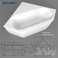 Bathtub - Duravit Darling New Bathtub 1415x1415 