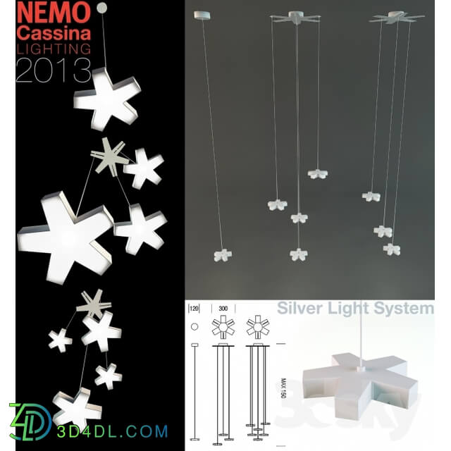 Ceiling light - Nemo Cassina Silver Light System