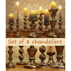 Other decorative objects - Set of chandeliers with candles 
