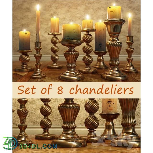 Other decorative objects - Set of chandeliers with candles