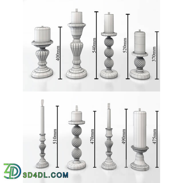 Other decorative objects - Set of chandeliers with candles