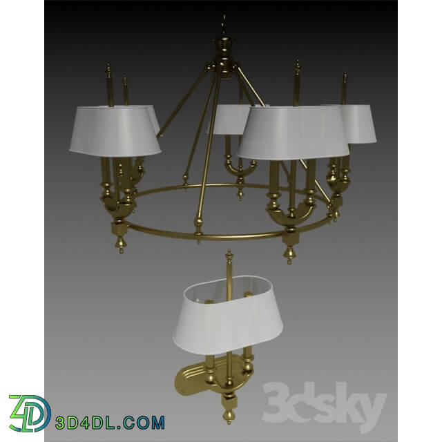 Ceiling light - chandelier and wall brackets