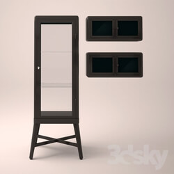 Wardrobe _ Display cabinets - Ikea Wardrobe FABRIKOR showcase and cabinet mounted ROSKUG 