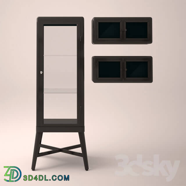Wardrobe _ Display cabinets - Ikea Wardrobe FABRIKOR showcase and cabinet mounted ROSKUG