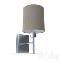 Wall light - 94925 Sconce PASTERI_ 1x60W _E27__ L145_ H305_ L145_ A195_ nickel matt _ textile_ gray-brown 