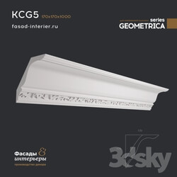 Decorative plaster - Gypsum Cornice - KCG5. Dimensions _170x170x1000_. Exclusive decor series _Geometrica_. 