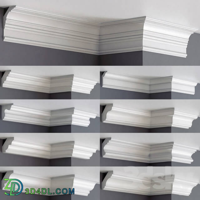 Decorative plaster - Collection of linear eaves 002